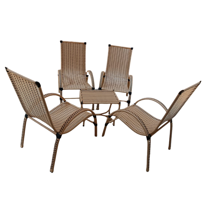 JUEGO DE SILLONES DE RATAN DOBLE CAÑO  - MJS