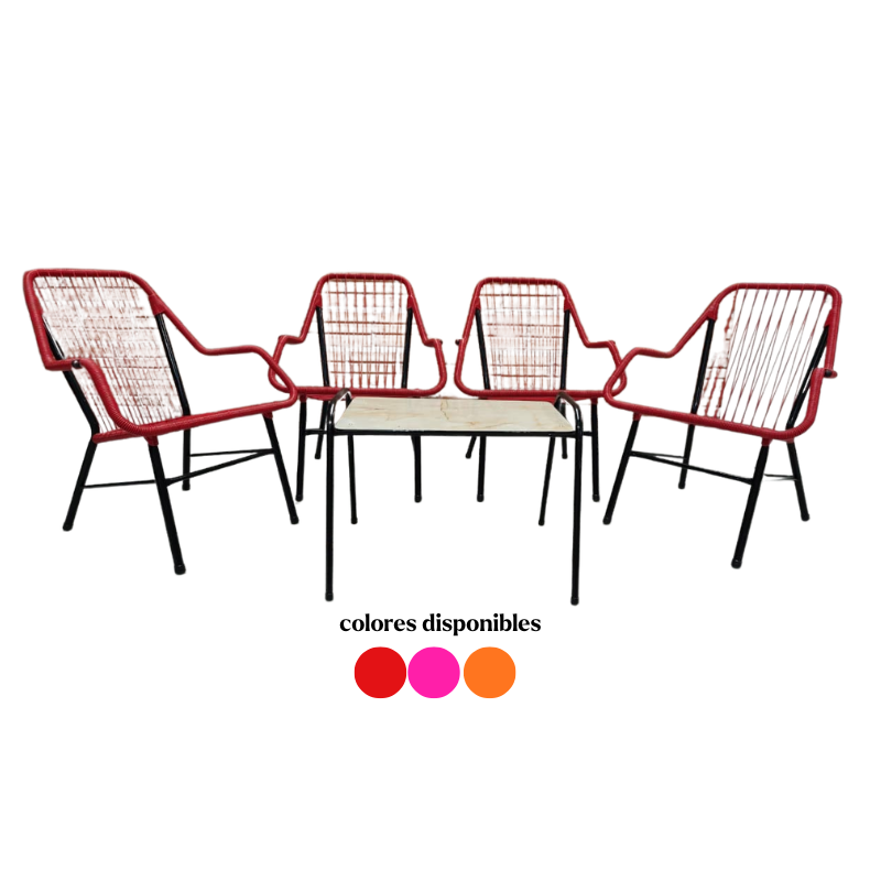 JUEGO DE SILLONES DE CABLE MINI C/ MESITA - MJS