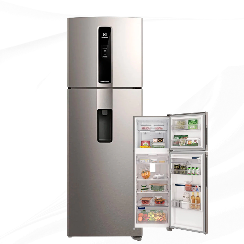HELADERA ELECTROLUX 408 LTS INOX F/SECO 2P INVERTER C/DISPE