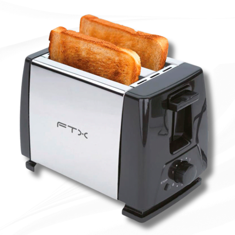 TOSTADORA FTX 2 PANES NEGRO/INOX 750W