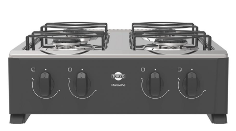 COCINA A GAS TOKYO MARAVILLA 4H DE MESA NEGRO